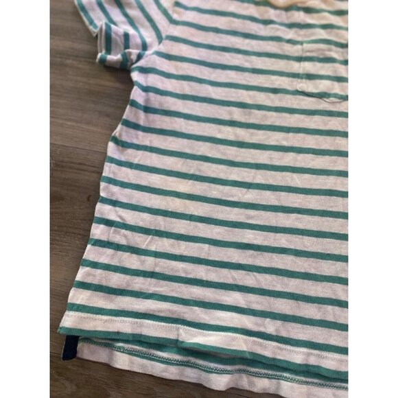 H&M Boys Striped Shirt Size US 4-6Y Green and White Striped with Pocket - Picture 10 of 13